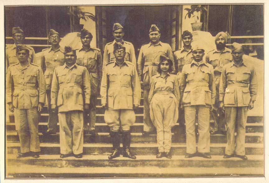 Subhash Chandra Bose with INA officials